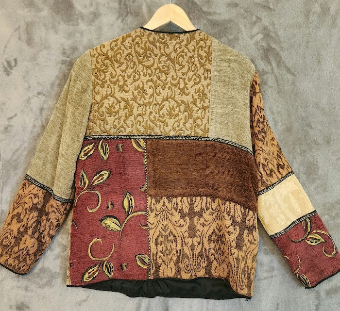 Indigo Moon Patchwork Tapestry Jacket Medium Mult… - image 10