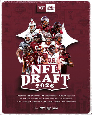 Virginia Tech Hokies NFL Draft 2026 Poster 11x17 24x36