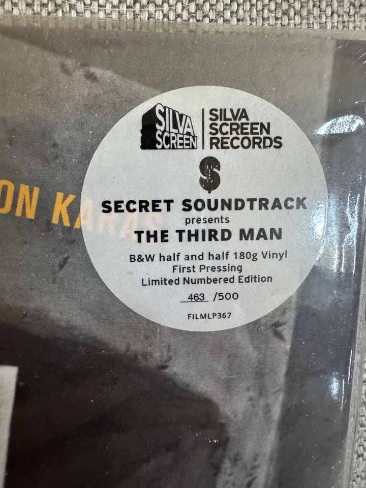 The Third Man Vinyl Soundtrack Secret Soundtrack 463/500 Limited Edition Sealed Foto 2 de 3