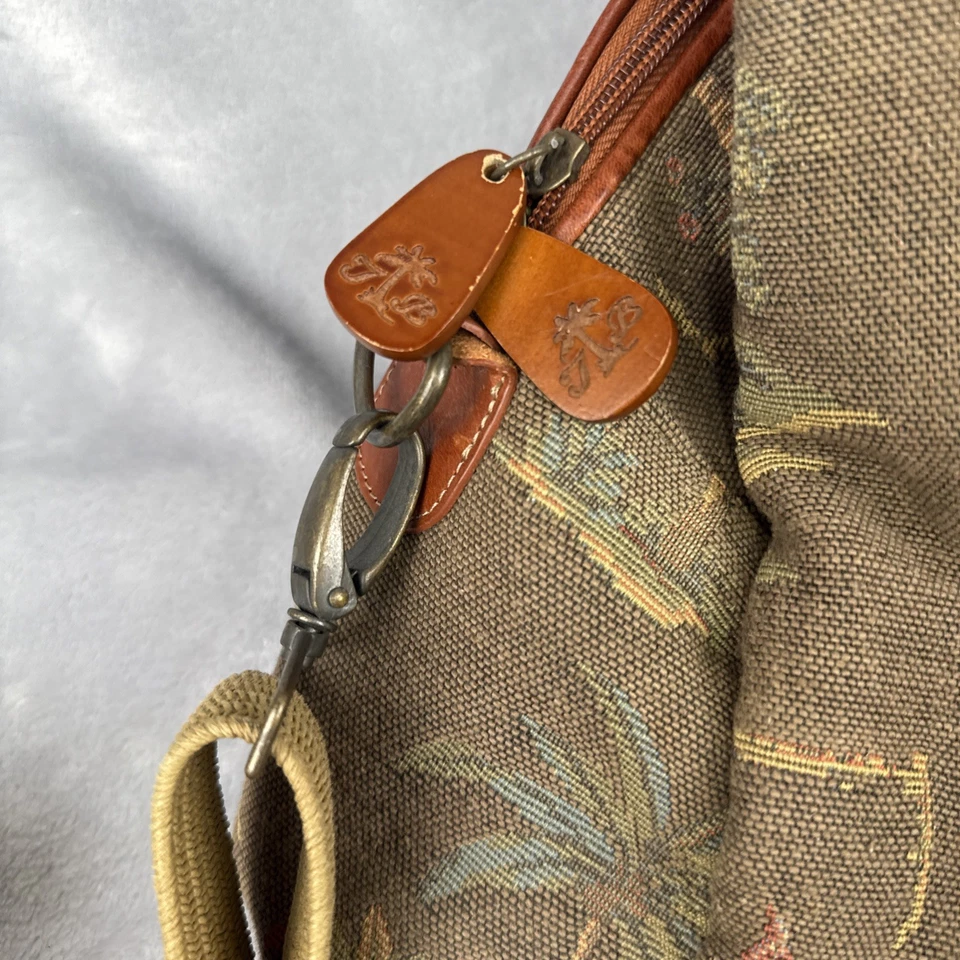 Bolso de viaje clásico vintage Tommy Bahama Palms tapiz grande lona para pasar la noche Foto 3 de 4