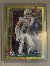 2025 Topps Chrome Football Ashtyn Davis Yellow Wave Refractor /275 #194 Dolphins