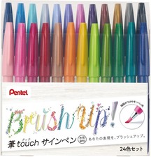 Pentel Fude Touch Sign Pen - 24 Colors Full Set SES15C-24ST This is the highl