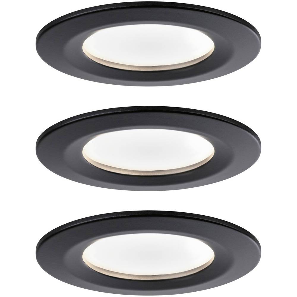 Spot LED encastrable Paulmann 94473 lot de 3 noir mat 18W pour un éclairage de plafond élégant