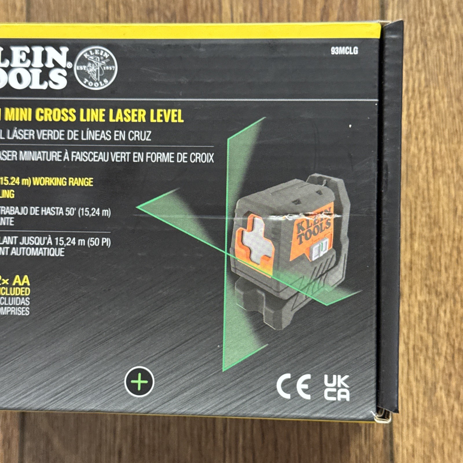 Klein Tools 93MCLG Green Mini Cross-Line Self-Leveling Laser Level, 50-Foot, NEW