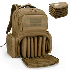 Military Tactical Range Backpack Gun Bag for Hand Gun and Ammo with Pistol Case