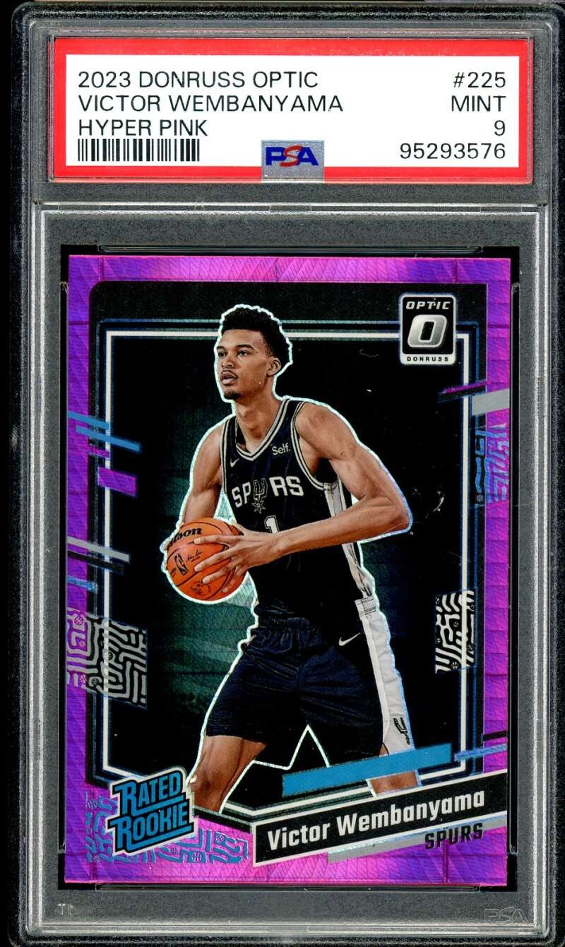 Victor Wembanyama Rookie Card 2023-24 Donruss Optic Hyper Pink #225 PSA 9