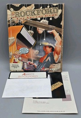 VINTAGE 1988 Rockford Commodore 64/128 Computer Game Floppy Disk - CIB