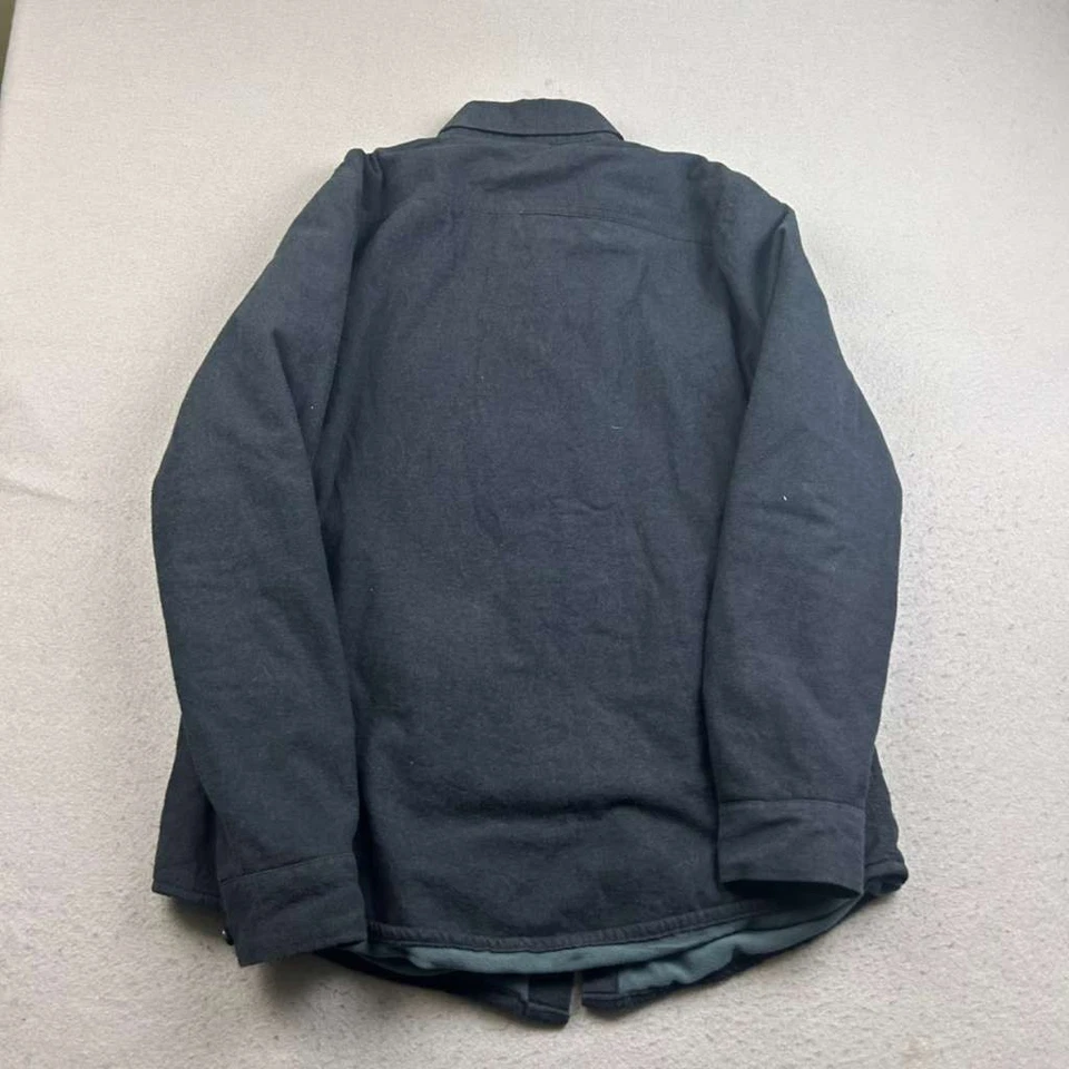 Eddie Bauer Jacket Mens LT Fleece Lined Black Long Sleeves Button Up Thick - Image 4 of 4