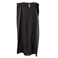 Boohoo Women's Tailored Wide Leg Trouser, Black, Plus Size 18, New, Side Zipper
