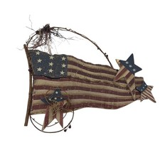 Wooden American Flag Decorative Wall Porch Rustic Rugged Patriotic Hanging Decor