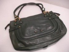 Cole Haan Hunter Green Tote Bag Leather Gold Hardware Large Purse Satchel Zip