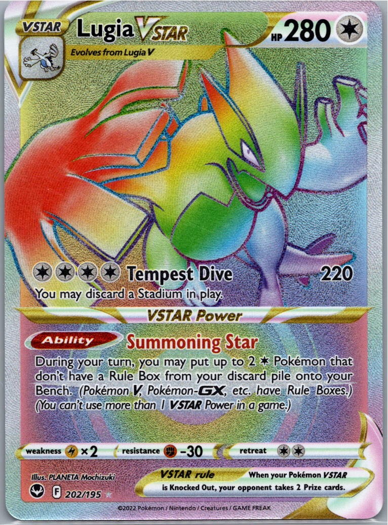 Pokemon Lugia VSTAR (Secret) (202) Secret Rare SWSH12: Silver Tempest 202/195 NM
