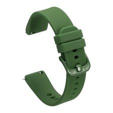 Silicone Watch Bands 18mm Quick Release Watch Strap with Buckle, Green
