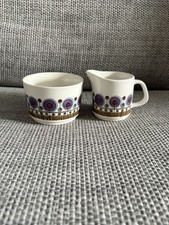J & G Meakin Rondo Vintage Milk Jug & Sugar Bowl