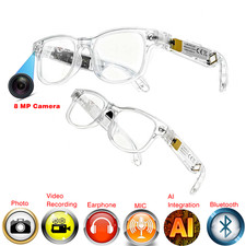 6K AI Smart Glasses Camera Bluetooth Call Voice Assistant Music Translate