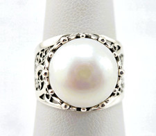 David G Steven DGS Ring White Cultured Pearl Sterling Silver 2032
