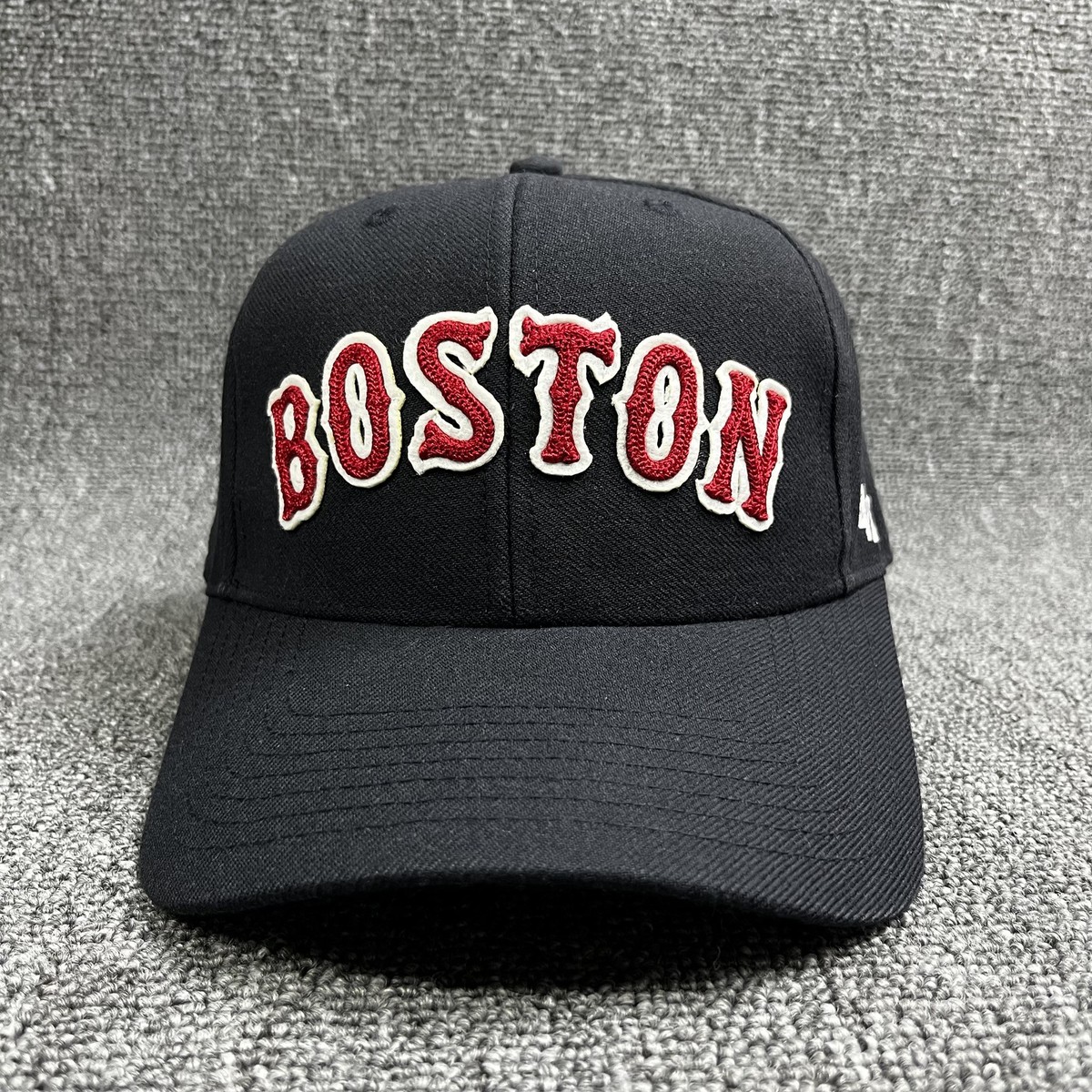 '47 Brand Boston Red Sox Clean Up Snapback Hat Black Green Underbrim OSFA