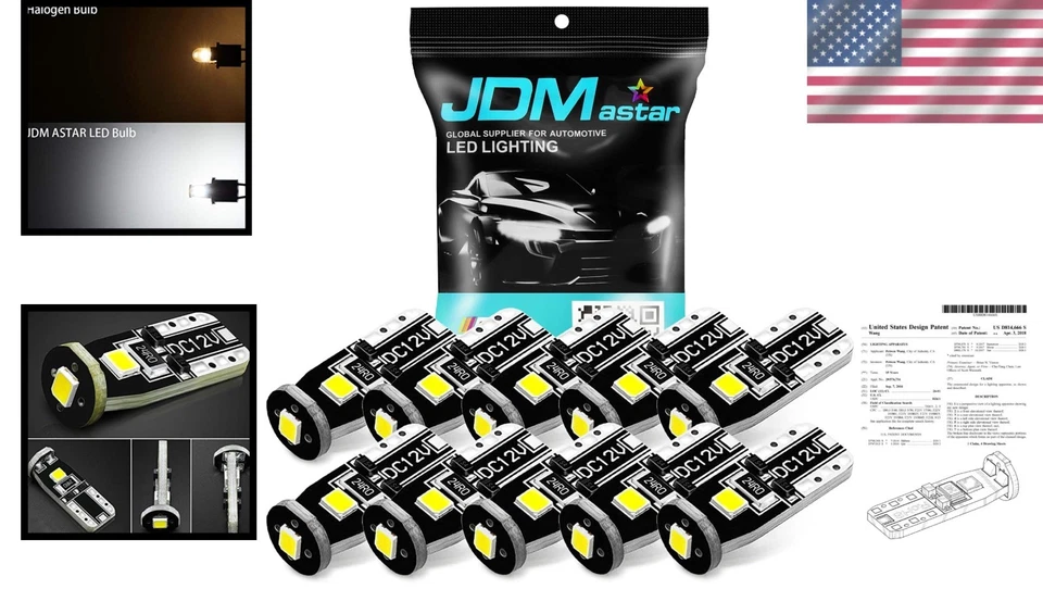 LED Bulbs 10 Pack Super Bright White 6000K 360-Degree Shine for Auto Interior - Image 2 of 4