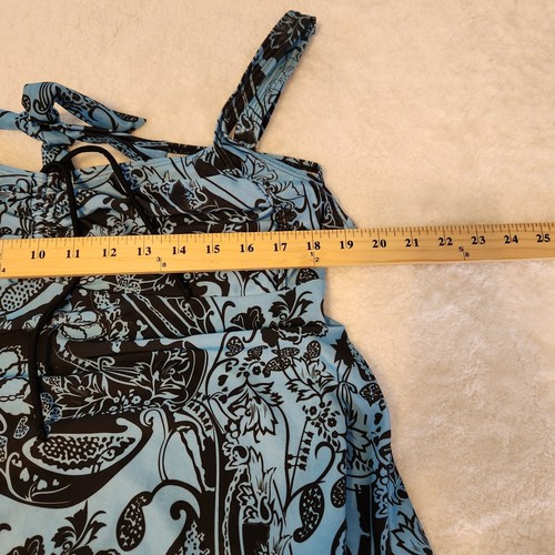 Women's Tankini Blue Black Paisley Swimwear Top Shoulder Straps Sz XXL Unbranded - Picture 10 of 16