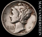1944-S Silver Mercury Dime - Scarce  Better Date  No Reserve  #L2761
