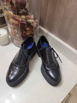 Jeffrey Campbell Baird Oxfords Women 8.5 M Black Platform Lace Up Chunky 