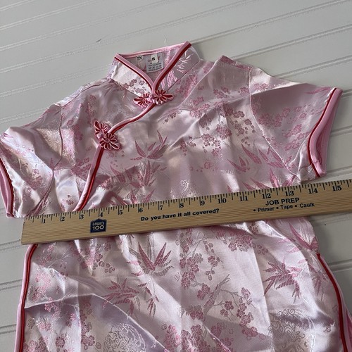 Girls Chinese Floral Pink Mandarin Tunic and Pants Set Sz 8 - Picture 5 of 13