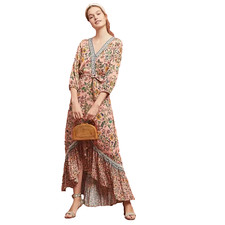 Anthropologie Farm Rio Clara Hi-lo Wrap Maxi Dress Women Size XS