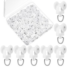 150 PCS Ceiling Curtain Track Plastic Rail Glider Roller Hook Carrier Hardware