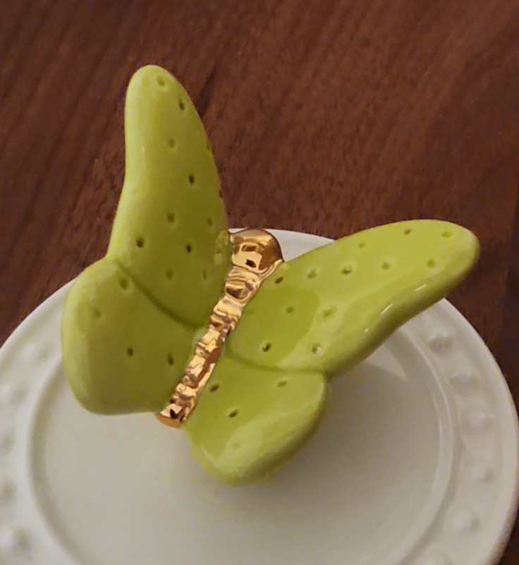 Nora Fleming Green Butterfly Mini Retired Rare With Dots