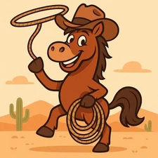 Funny Horse Cartoon Car Sticker 9x9cm - Funny Animal Sticker for Car