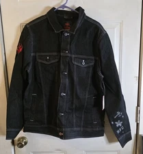 NetflixVans x Stranger ThingsHellfire Club (HFC) Black Jean Jacket NWT NEW Large