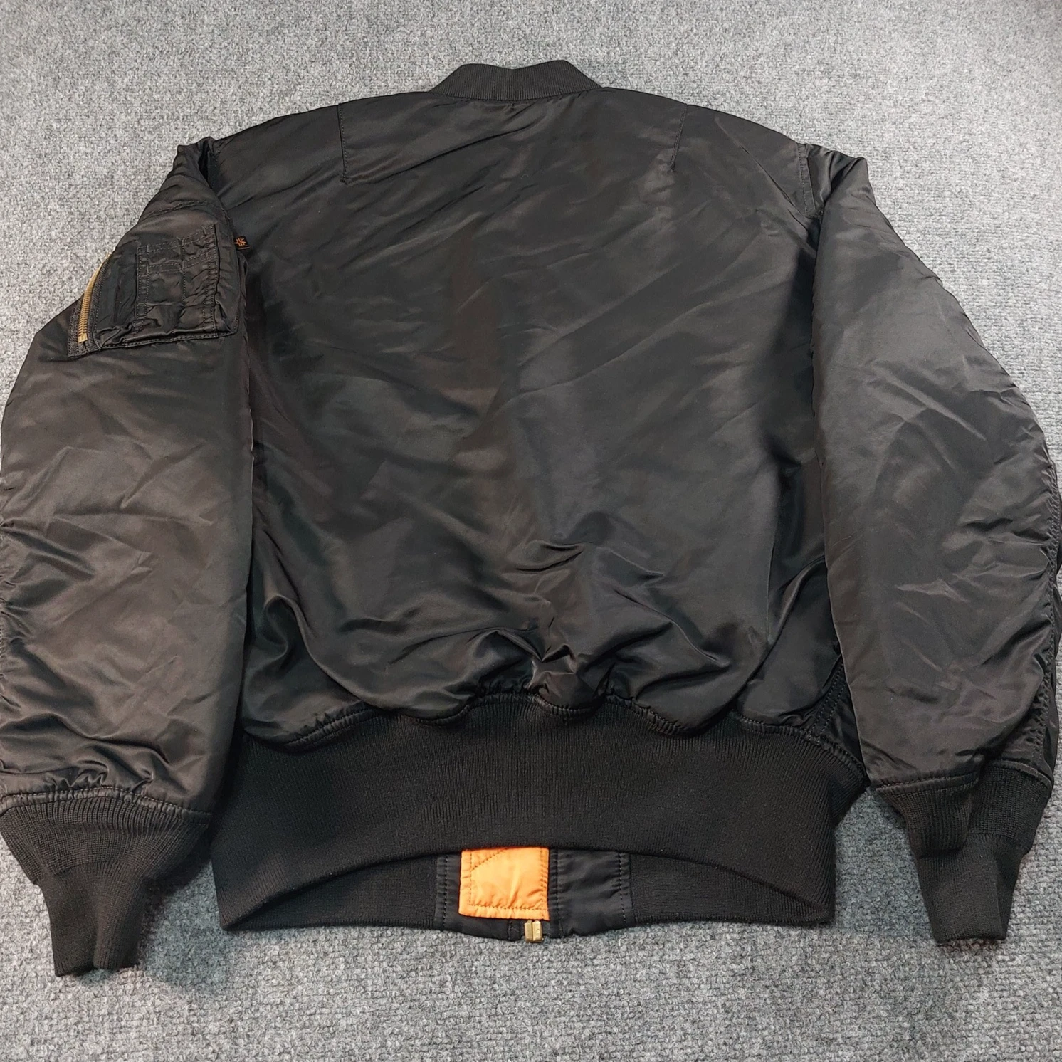 Vintage Y2K Alpha Industries MA-1 Bomber Jacket Mens Medium Black Reversible image 9