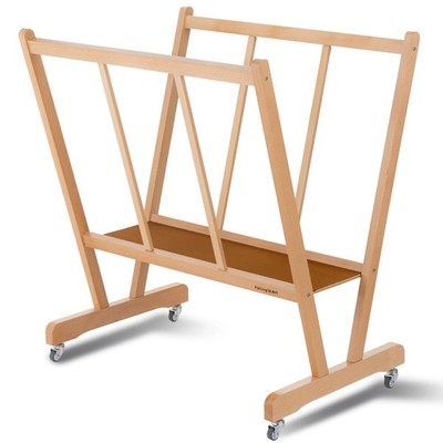 Falling in Art Large Wooden Print Rack, Art Drying and Display Rack with Rolling