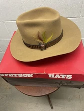 Stetson Stampede Cowboy Hat – Camel color, 4XB quality, 3 1/2 brim, size 7 3/8