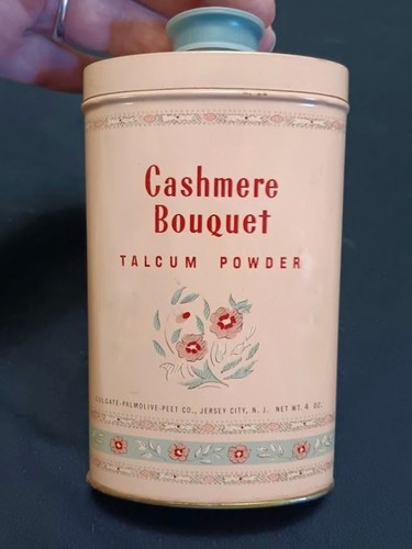 Vintage Cashmere Bouquet Talcum Powder Tin