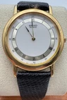 Vintage Seiko Quartz Watch Womens 32mm White Dial Gold Tone Black 2K00-0039