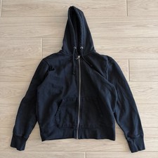 GAP Black HEAVYWEIGHT SWEATSHIRT FULL ZIP HOODIE SIZE MEDIUM