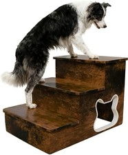 Wooden Dog Stairs for Large Dogs, Non-Slip Pet Steps up to 180Lb