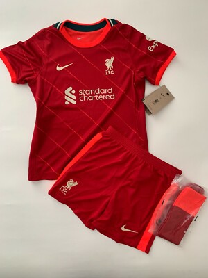 NEW Nike FC Liverpool Child Little Boy's Home Kit 21/22 Large | eBay