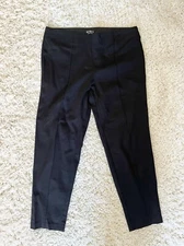 Soho Black Pull-On Seamed Ponte Pants L EUC