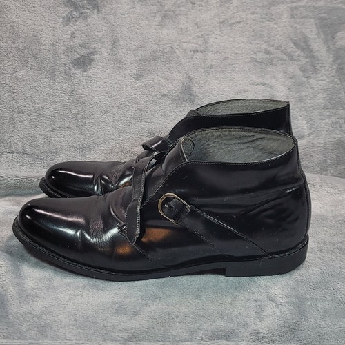 Vintage Stuart Mcguire Black Leather Monk Strap Ankle Boots Size 10.5 D - Picture 9 of 21
