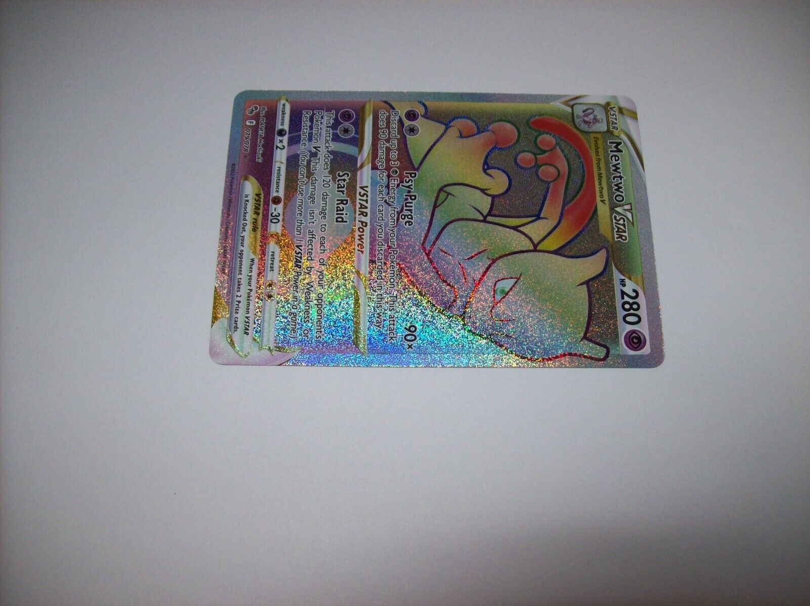 Mavin  Pokemon Go Mewtwo V Star Rainbow Secret Rare 79/78 ENGLISH Mint  Condition TCG