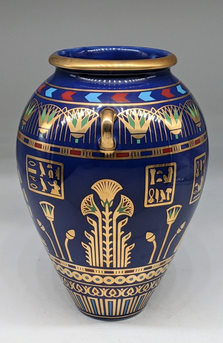 Frankin Mint THE GOLDEN VASE OF BAST 24KT Gold Egypt Cat Goddess