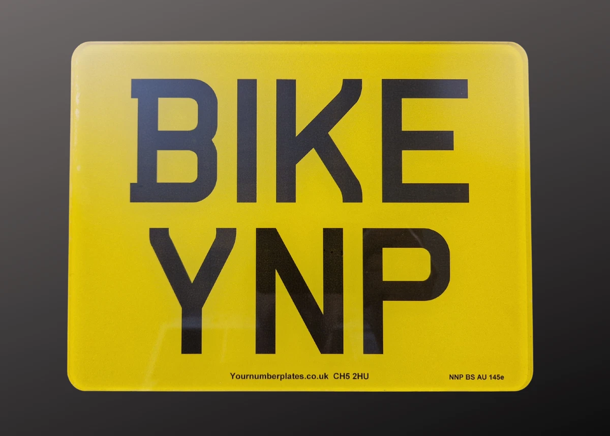 9" X 7" Motorbike Number Plate - Road Legal, MOT Compliant, GB Marked, Yellow 5 thumbnail image