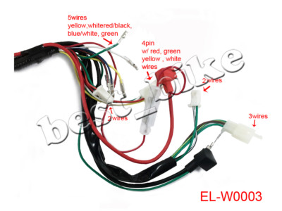 Full Wiring Harness Loom Kit For 50-125cc Dirt Pit Bike - Includes CDI, Coil, Solenoid, Spark Plug, Regulator - View #9