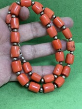 Antique mediterranean  natural Red Salmon  coral necklace, NO DYEING 64grams R5