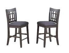 24" Set of 2 Counter Height Upholstered Barstools Kitchen Chairs Wooden Legs NEW
