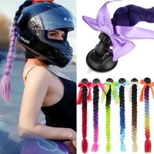 20" Gradient Helmet Braids Braiding Ponytail Helmet Hair Pigtails Motorcycle US