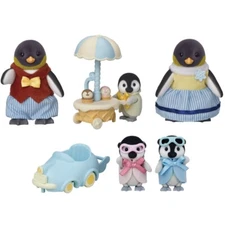 Epoch Calico Critters Sylvanian Families Penguins Family & Baby Friend Cart Set