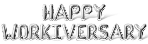 HAPPY WORKIVERSARY Letter Balloon Banner - Work Anniversary Party ...
